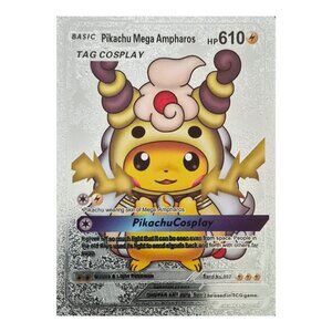 Pikachu Mega Ampharos Cosplay  Pokémon Card